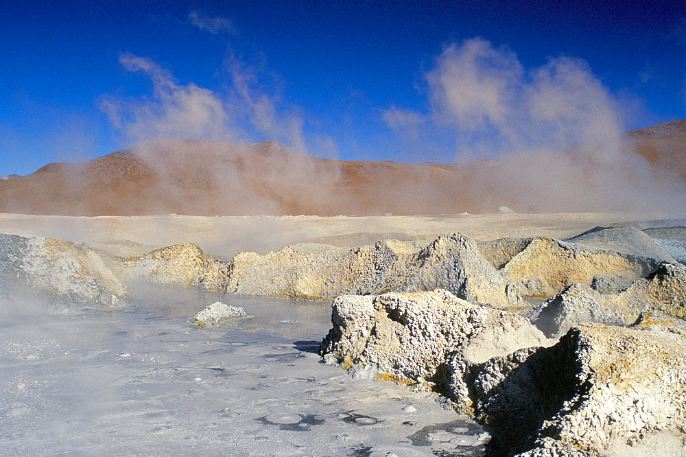 Hot springs and mud pools, Salar de Uyuni, Bolivia, South America