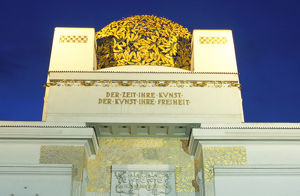 Detail of the exterior of the dome of the art nouveau Secession building, Innere Stadt, Vienna, Austria, Europe