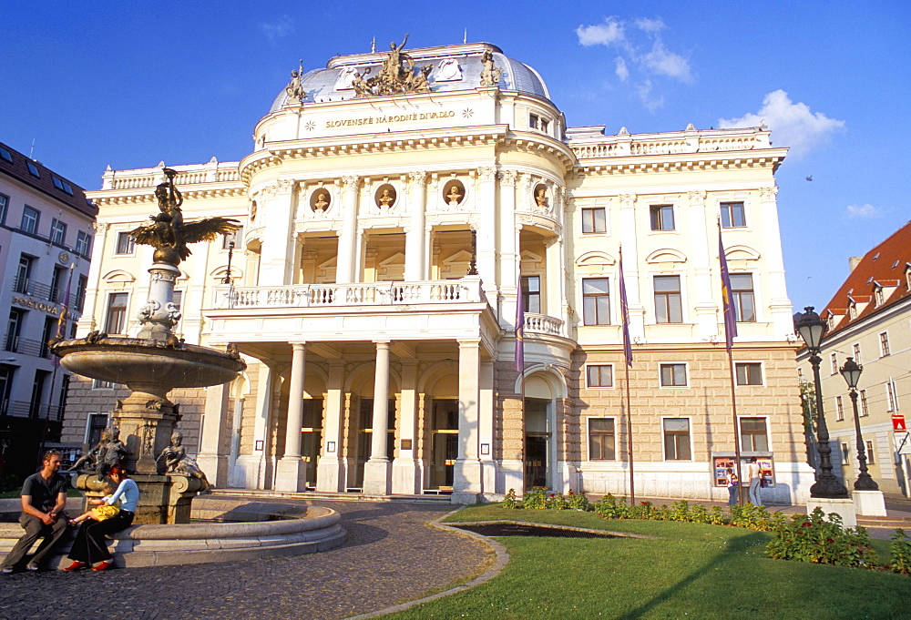 Neo-baroque Slovak National Theatre, now major opera and ballet venue, Bratislava, Slovakia, Europe