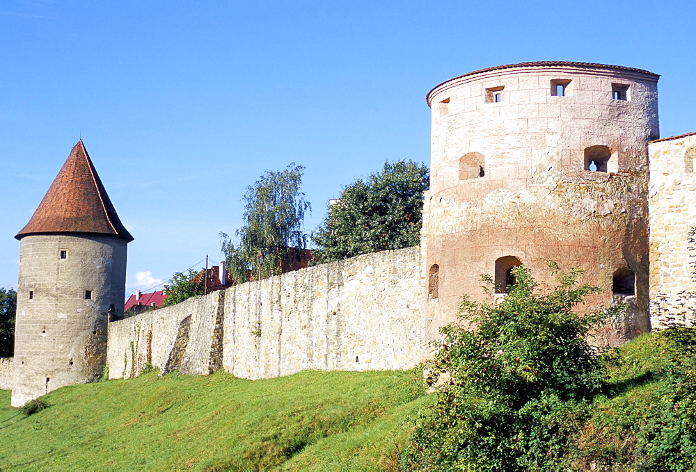 Some of Bardejov's Gothic 14th century bastions in walls surrounding Old Town, Bardejov, UNESCO World Heritage Site, Presov Region, Slovakia, Europe