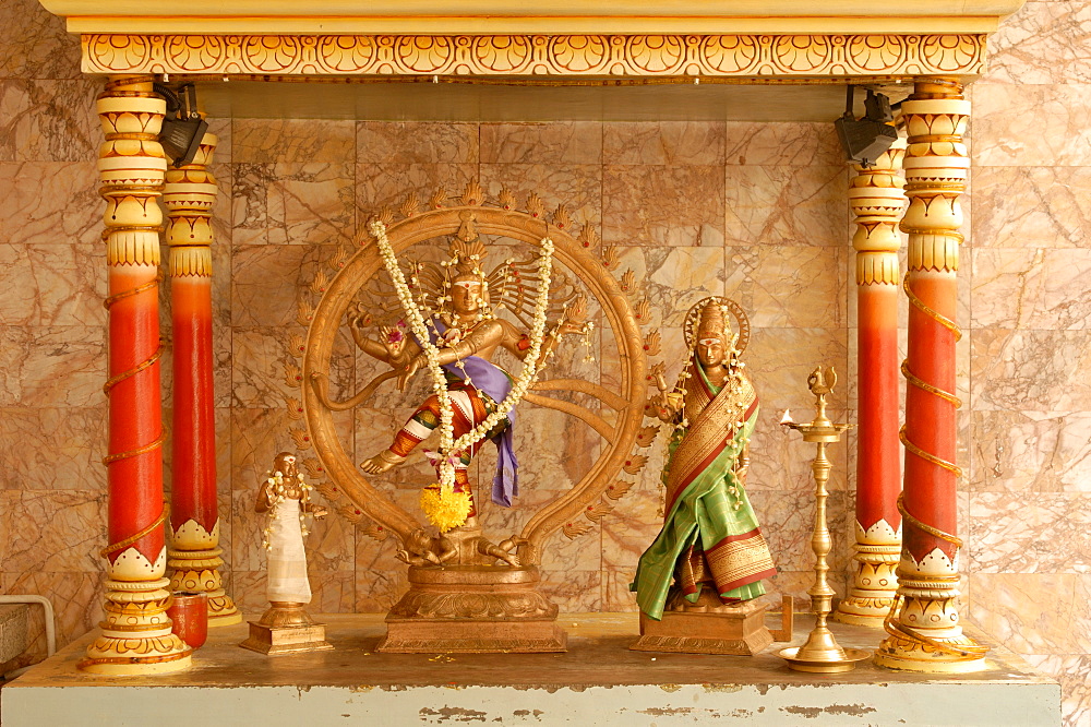 Shrine with Hindu deity, a dancing Shiva, at Sri Maha Mariamman Temple, Kuala Lumpur, Malaysia, Southeast Asia, Asia