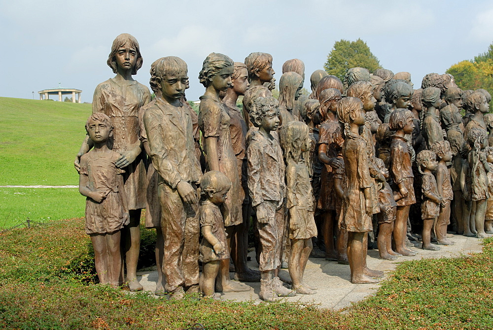 Memorial to children of Lidice sent to concentration camps after their village was destroyed by Nazis during WWII in revenge for the Czech Resistance assassination of the Nazi Governor of occupied Czechia Reinhard Heydrich, Lidice, Central Bohemia, Czech Republic, Europe