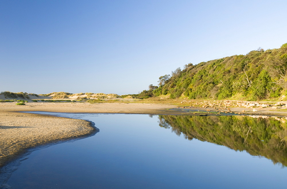 Beach with sand dunes and lake, Lake Tyres, Victoria, Australia, Pacific