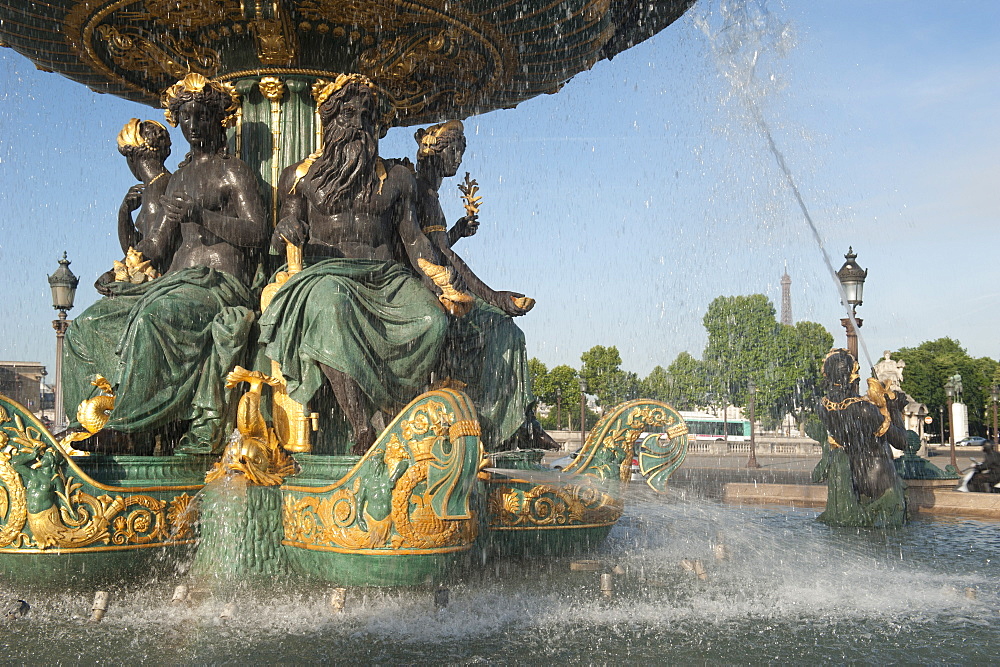 Fountain at Place de la Concorde, Paris, France, Europe