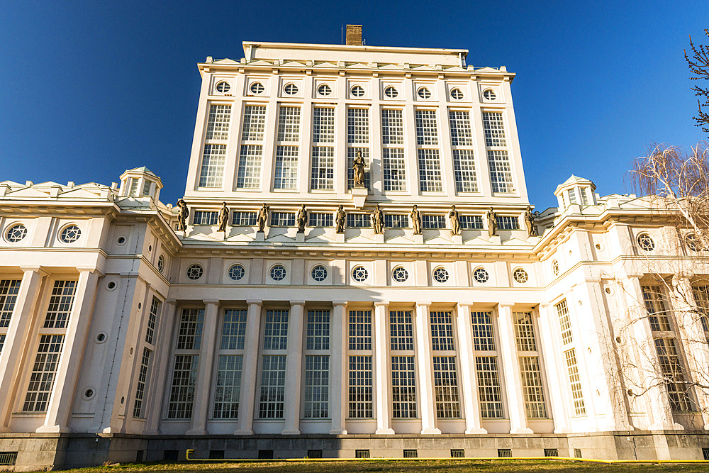 Neoclassical Podoli Waterworks dating from 1929, Podoli, Prague 4, Czechia, Europe