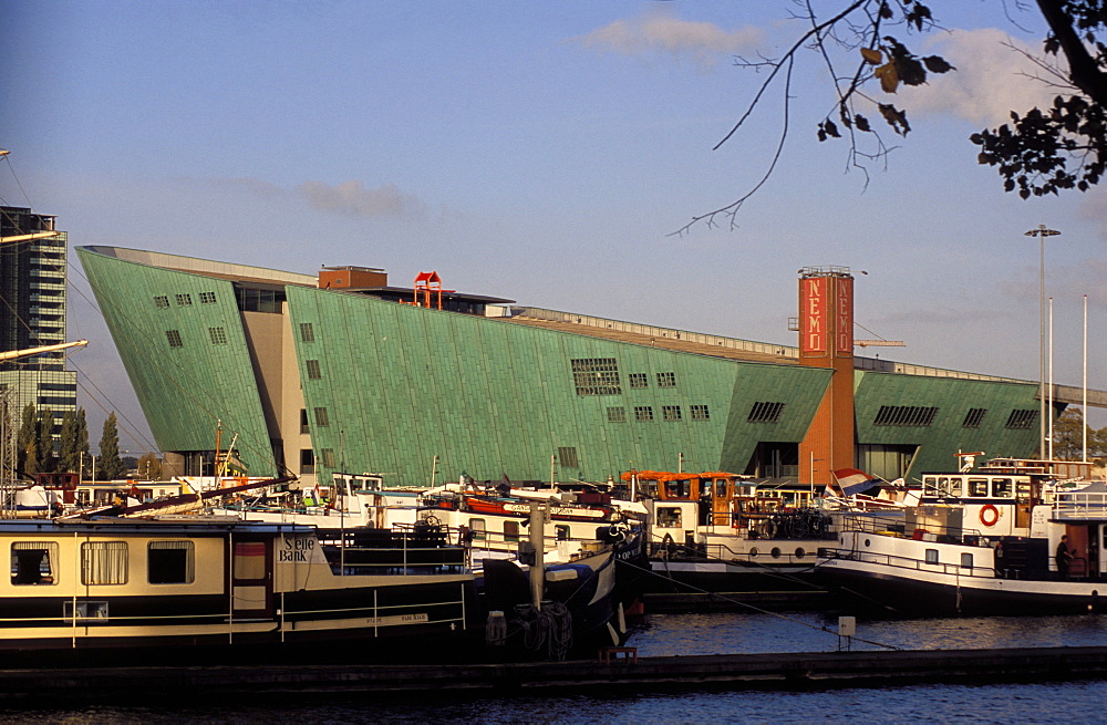 NEMO Museum exterior in the shape of a boat, Amsterdam, The Netherlands (Holland), Europe