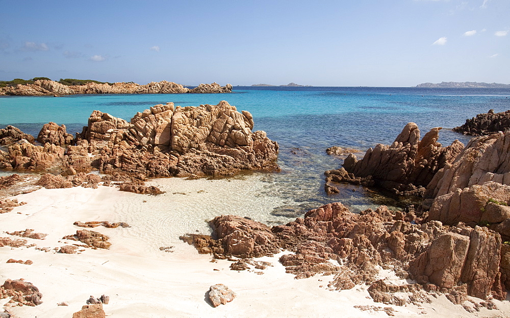 Spiaggia Rosa (Pink Beach) on the island of Budelli, Maddalena Islands, La Maddalena National Park, Sardinia, Italy, Mediterranean, Europe