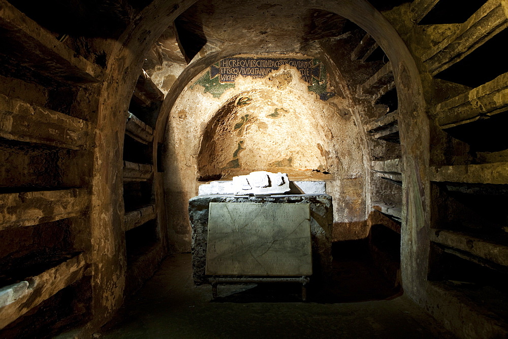 The underground catacombs of San Gaudioso (St. Gaudiosus), Naples, Campania, Italy, Europe