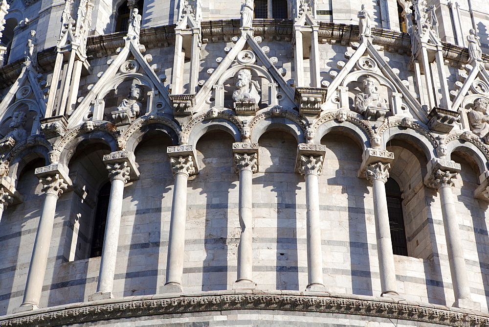 Baptistery detail, UNESCO World Heritage Site, Pisa, Tuscany, Italy, Europe 