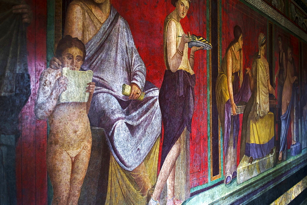 The Baccantis in the Triclinium In the Villa dei Misteri, Pompeii, UNESCO World Heritage Site, Campania, Italy, Europe