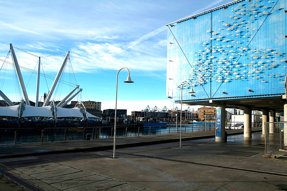 Genova Aquarium entrance, Genoa, Liguria, Italy, Europe