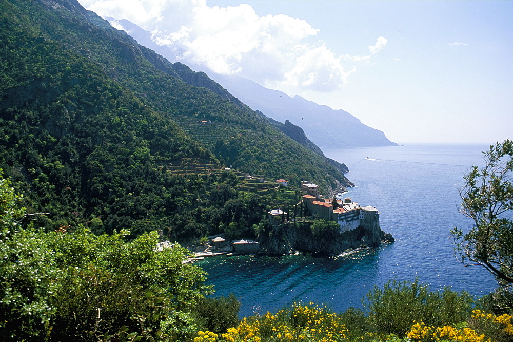 View of the holy Athos, Greece, Europe