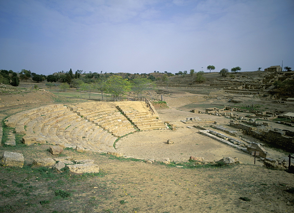 The theatre, Morgantina, island of Sicily, Italy, Europe