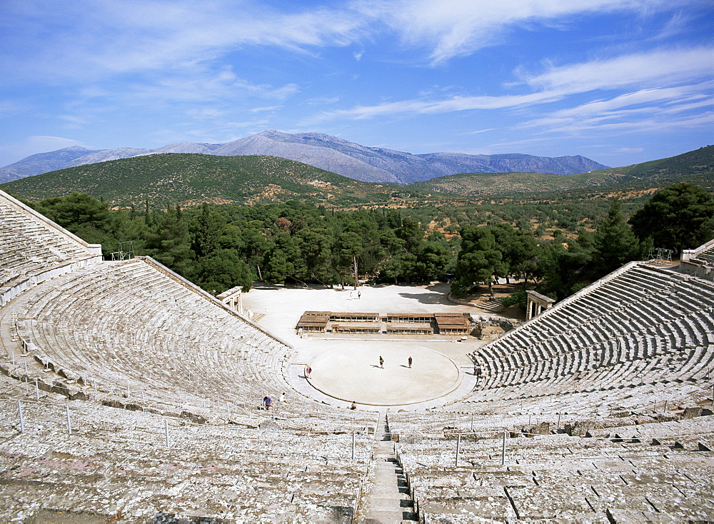 Ancient Greek theatre, Epidaurus, UNESCO World Heritage Site, Peloponnese, Greece, Europe