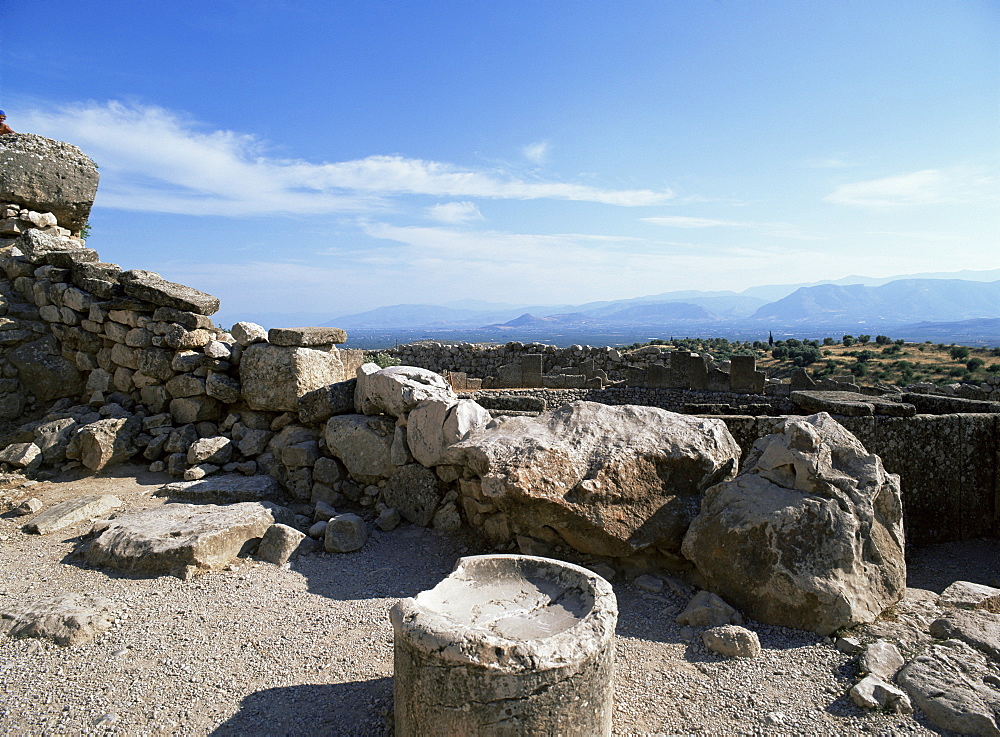 View from Mycenae, Peloponnese, Greece, Europe