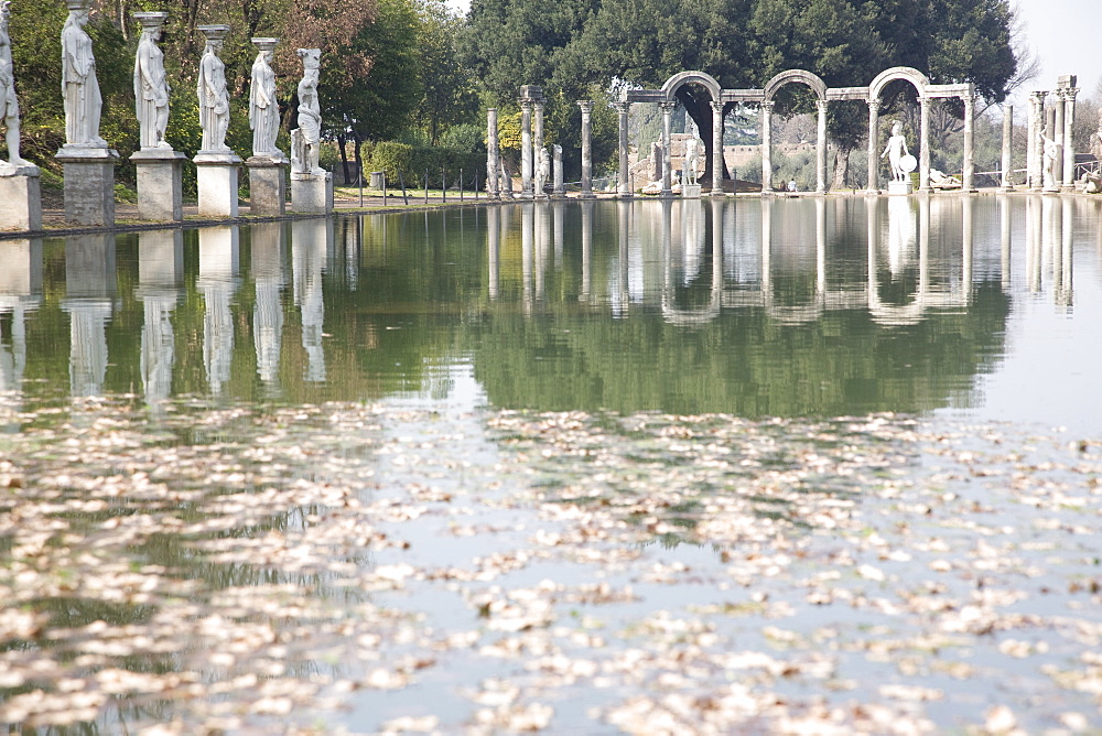 The pool, Canopo, Hadrian's Villa, UNESCO World Heritage Site, Tivoli, near Rome, Lazio, Italy, Europe