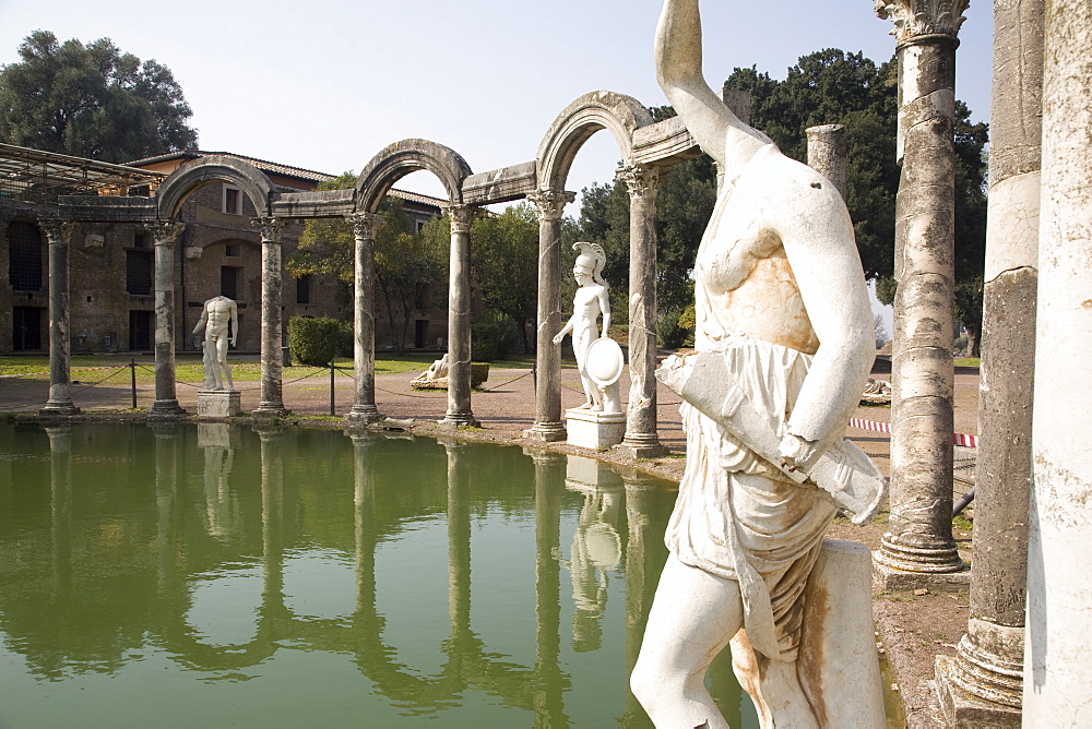 The pool, Canopo, Hadrian's Villa, UNESCO World Heritage Site, Tivoli, near Rome, Lazio, Italy, Europe