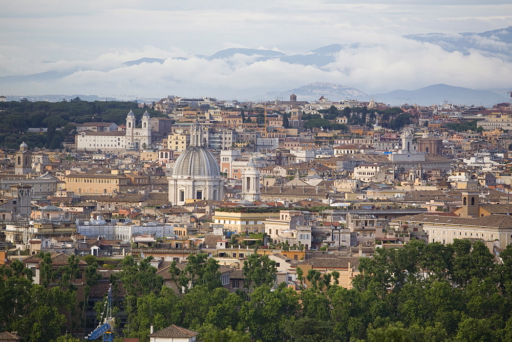 View of Rome from the Gianicolo Hill, Rome, Lazio, Italy, Europe