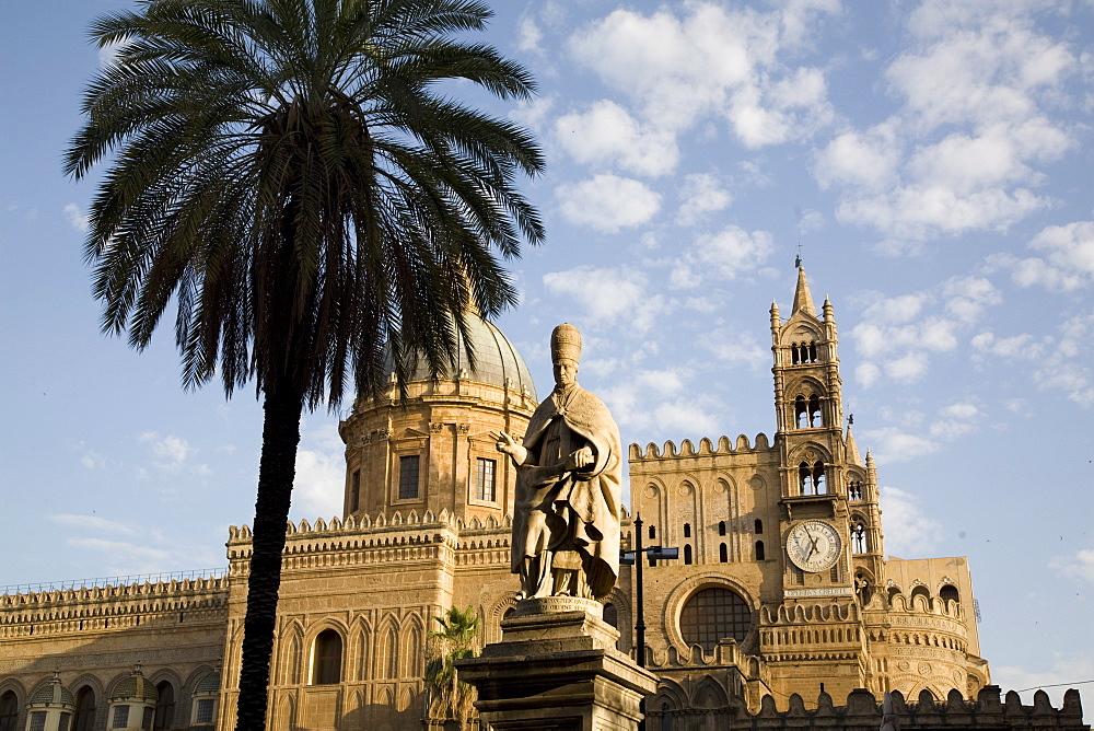 Cathedral clock tower, Palermo, Sicily, Italy, Europe