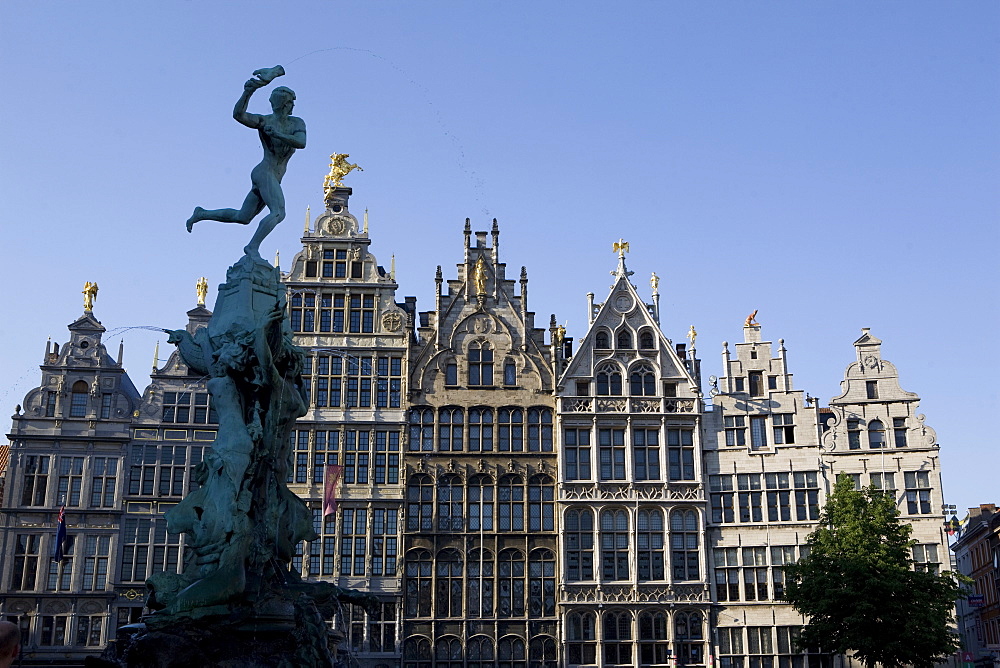 Old town market square, Antwerp, Belgium, Europe