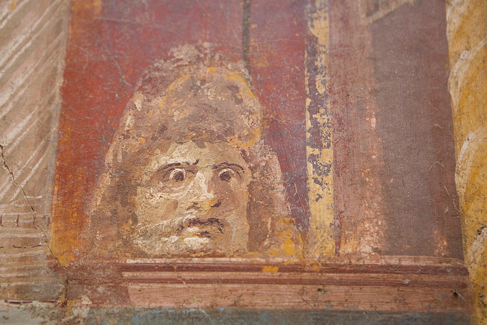 Roman frescoes at Ecolano (Herculaneum), UNESCO World Heritage Site, Campania, Italy, Europe