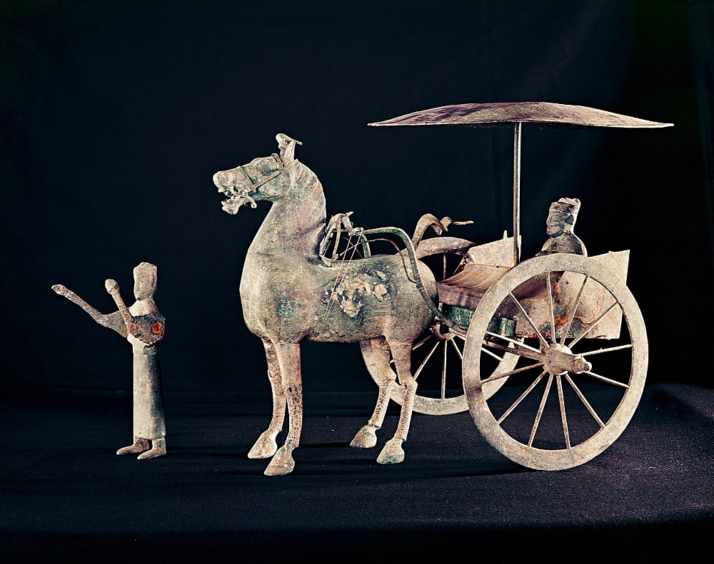 Bronze model of horse carriage, dating from the 2nd century AD, Eastern Han Dynasty, China, Asia