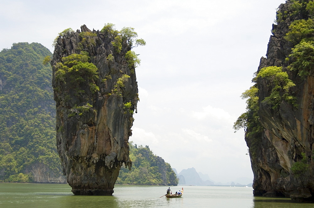 View of Koh Ping-gan from Koh Ta Poo, known as James Bond island, Phang-Nga Bay, Thailand, Southeast Asia, Asia