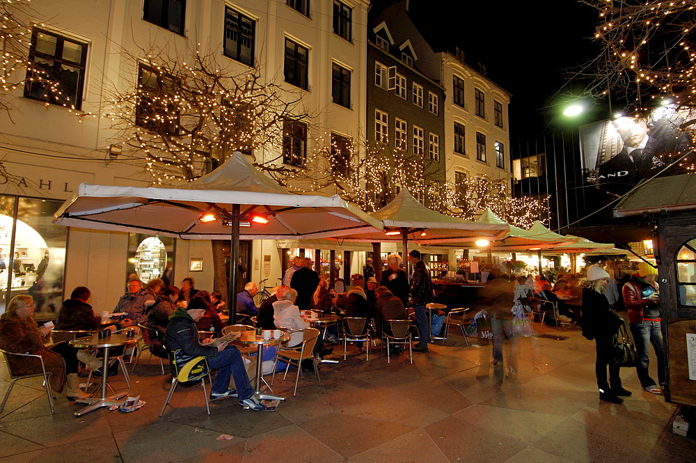 Stroget Ostergade shopping area at Christmas, Copenhagen, Denmark, Scandinavia, Europe