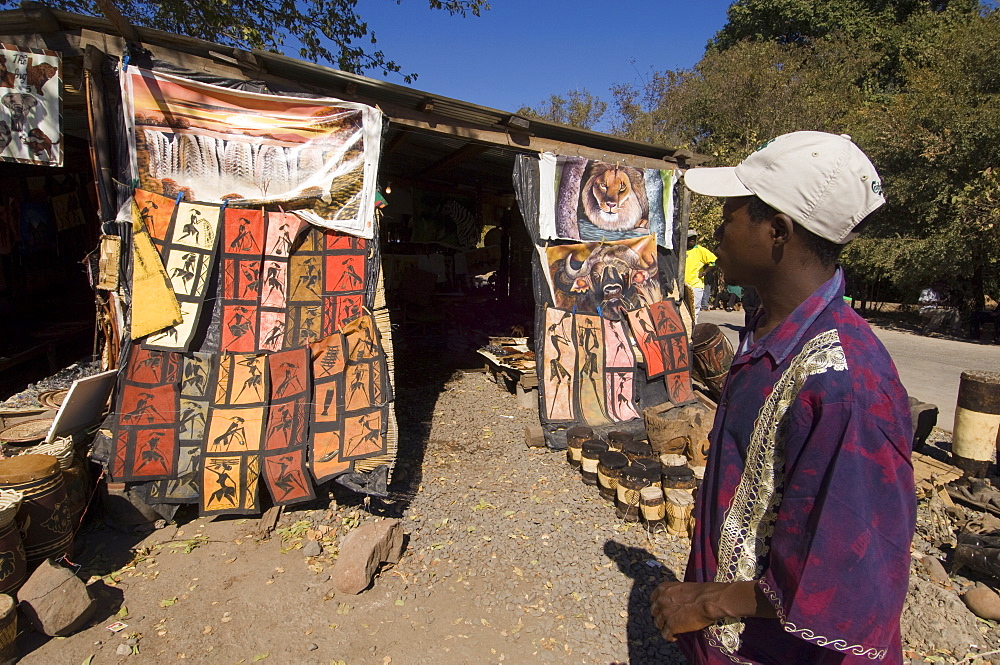 Souvenirs shop at Victoria Falls, Zambia, Africa