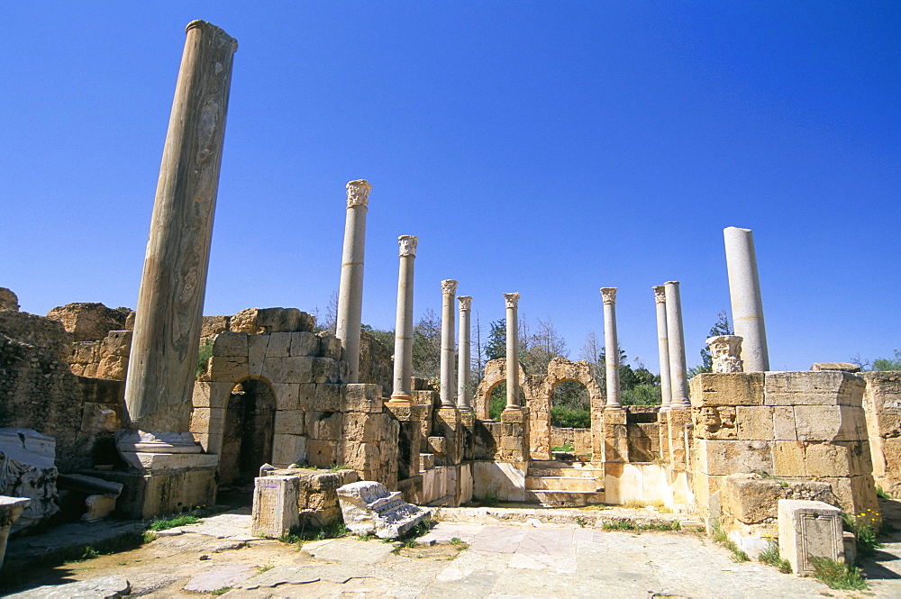 Hadrian's Bath, Leptis Magna, UNESCO World Heritage Site, Tripolitania, Libya, North Africa, Africa