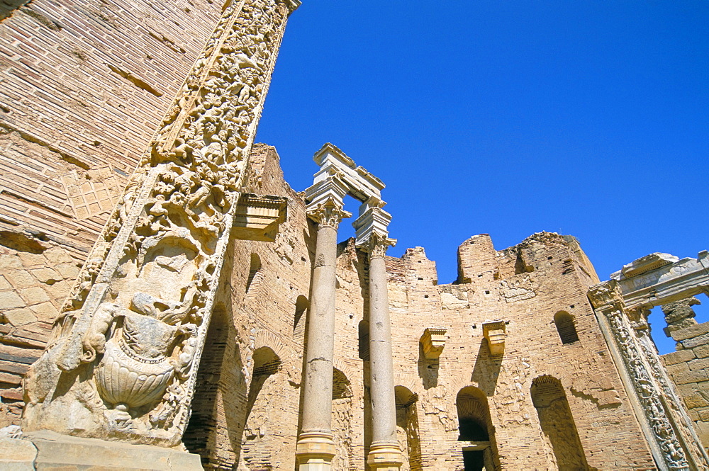 Severan Basilica, Leptis Magna, UNESCO World Heritage Site, Tripolitania, Libya, North Africa, Africa