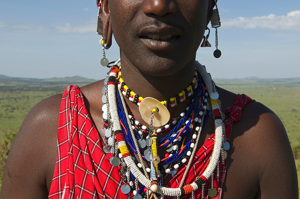 Masai man, Masai Mara, Kenya, East Africa, Africa