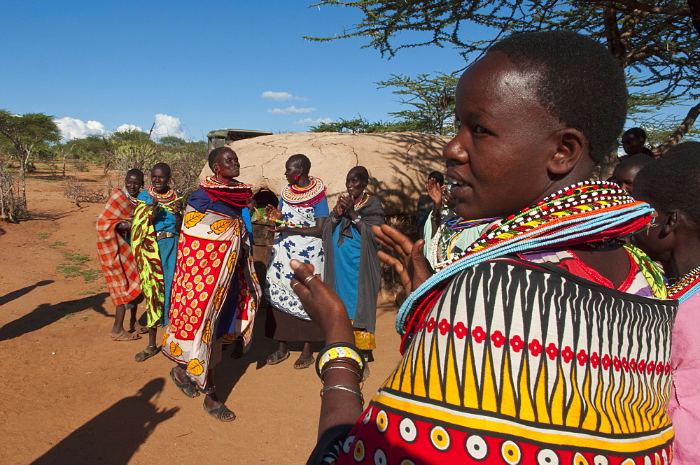 Samburu women, Loisaba Wilderness Conservancy, Laikipia, Kenya, East Africa, Africa