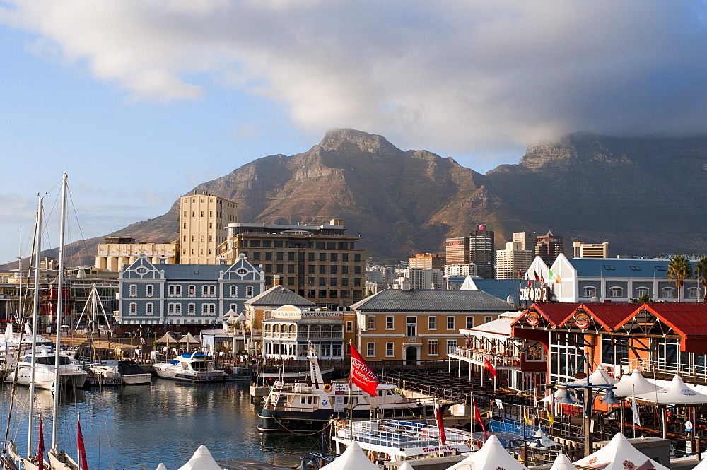 V & A Waterfront with Table Mountain in background, Cape Town, South Africa, Africa