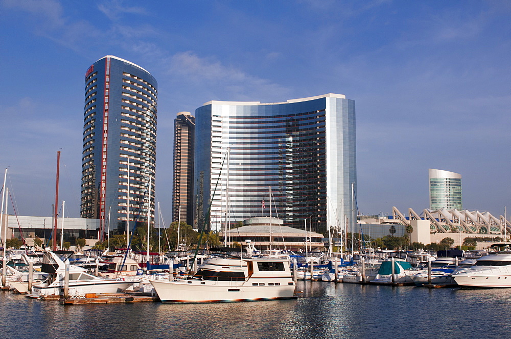 Marina and city skyline, San Diego, California, United States of America, North America