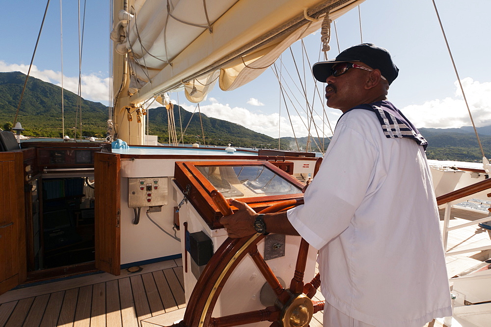 Star Clipper sailing cruise ship, Dominica, West Indies, Caribbean, Central America