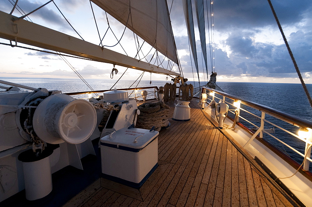 Star Clipper sailing cruise ship, Nevis, West Indies, Caribbean, Central America