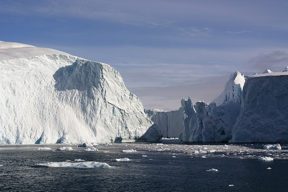 Icebergs in Ilulissat icefjord, UNESCO World Heritage Site, Greenland, Denmark, Polar Regions