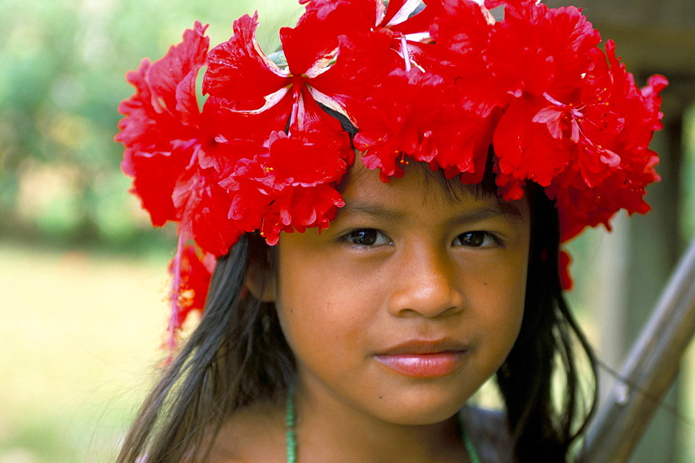 Young Embera Indian, Soberania Forest National Park, Panama, Central America