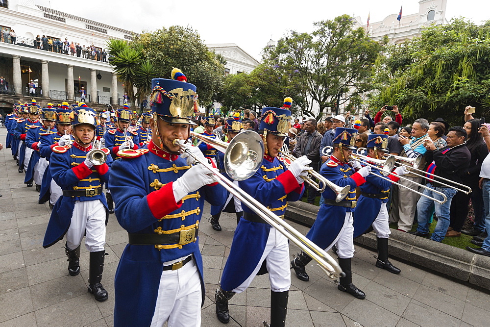 The Presidential Parade at the Plaza de la Independencia, Quito, Ecuador, South America