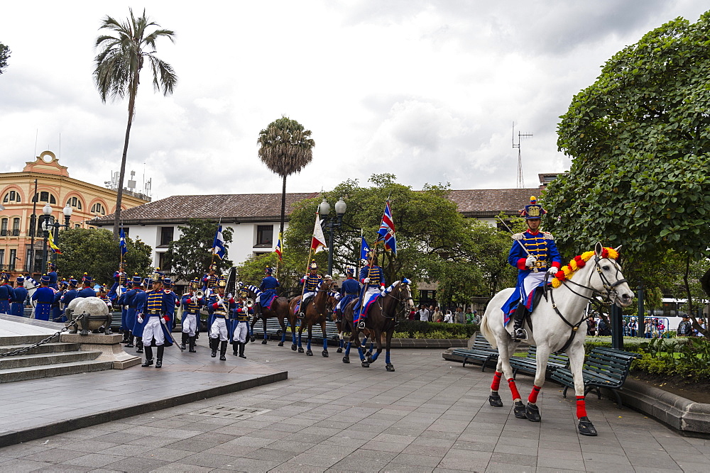 The Presidential Parade at the Plaza de la Independencia, Quito, Ecuador, South America