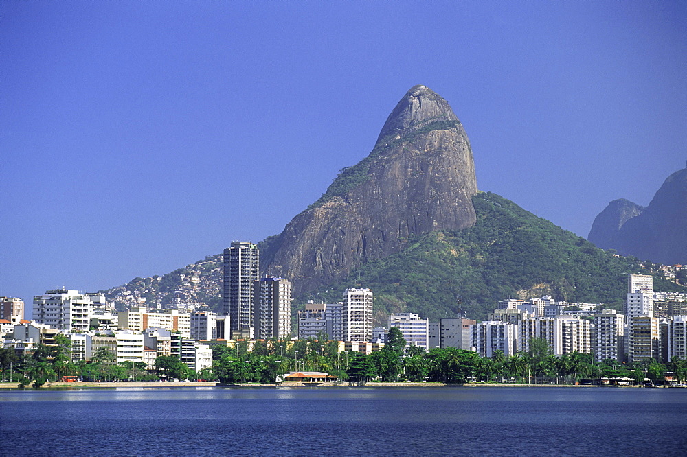 Buildings on Lagoa Rodrigo de Freitas, Rio de Janeiro, brazil, South America