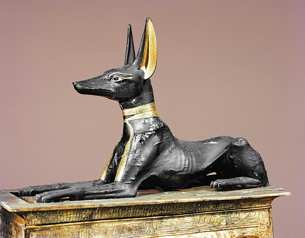 The king in the form of the god Anubis, from the tomb of Tutankhamun, discovered in the Valley of the Kings, Thebes, Egypt, North Africa, Africa