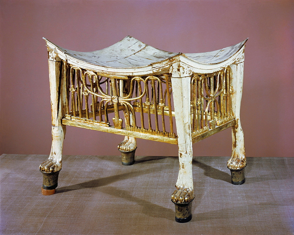 A footstool used by the boy-king at the beginning of his reign, from the tomb of Tutankhamun, discovered in the Valley of the Kings, Thebes, Egypt, North Africa, Africa