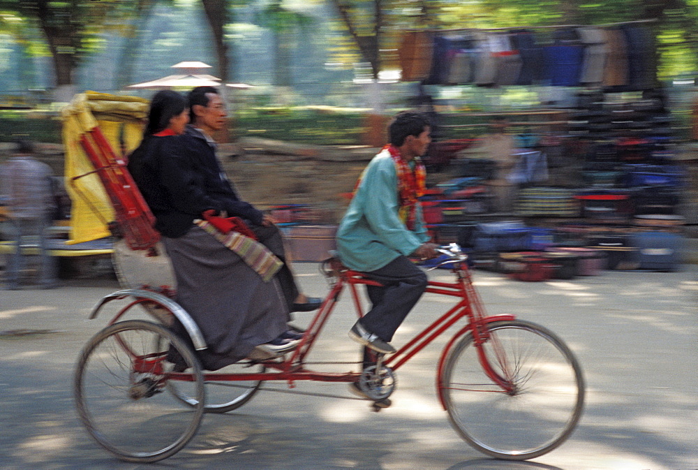 Trishaw carrying passengers at Bodhgaya, Bihar state, India, Asia