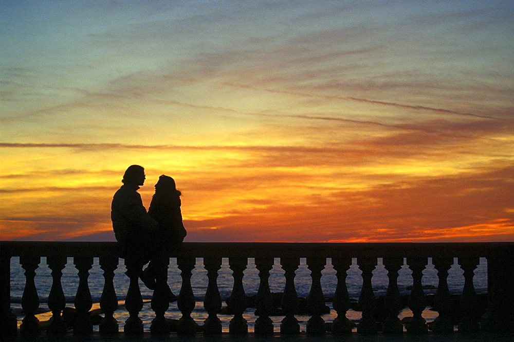 Sunset from Mascagni terrace, Livorno, Tuscany, Italy