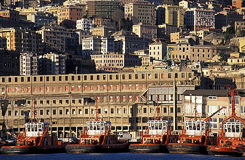 View from Porto Antico, Genoa, Ligury, Italy