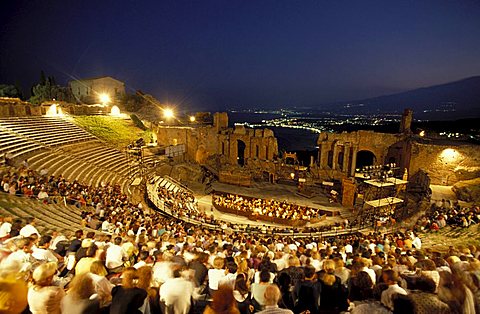 Greek theatre, Taormina, Sicily, Italy