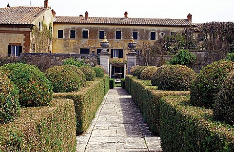 Garden of Villa la Foce, Chianciano Terme, Siena, Tuscany, Italy.