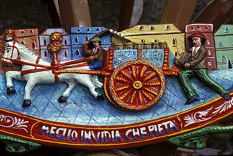 Particular of Sicilian handcart, Italy 